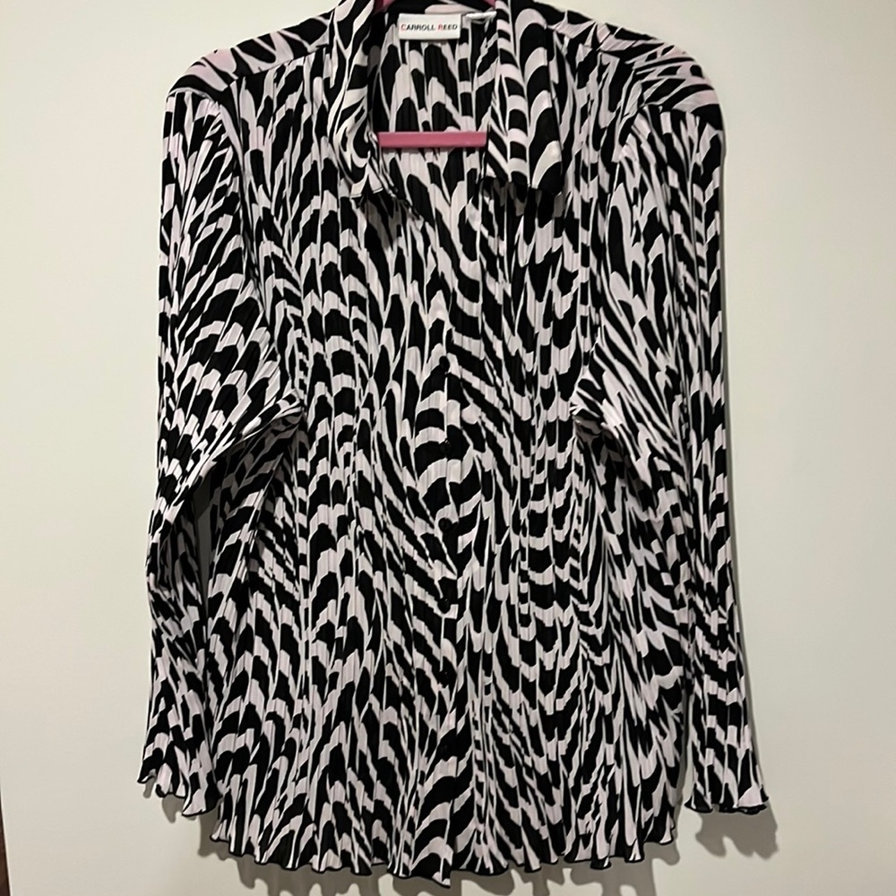 CARROL REED PATTERNED LING SLEEVE BLOUSE SIZE XL